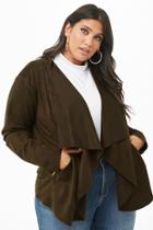 Forever21 Plus Size Faux Suede Draped Jacket