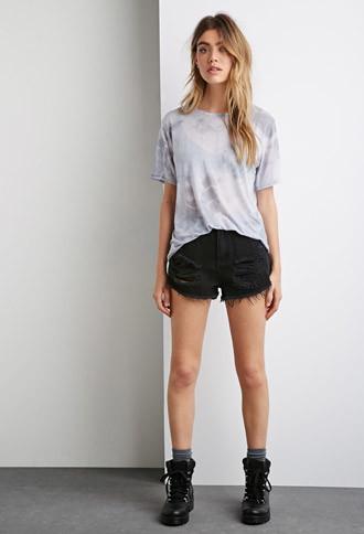 Forever21 Tie-dye Mesh Top