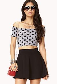 Forever21 Sweet Polka Dot Crop Top
