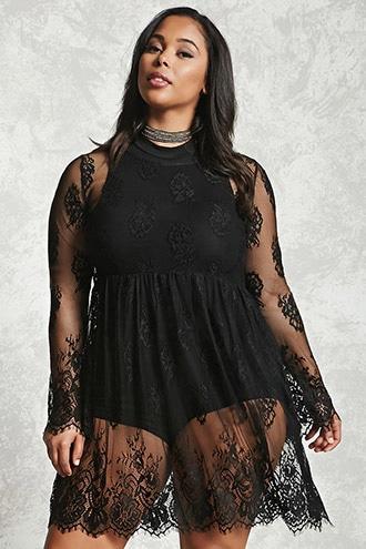 Forever21 Plus Size Sheer Lace Dress