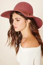 Forever21 Women's  Mauve & Tan Faux Suede Wool Hat