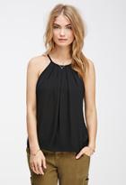 Forever21 Contemporary Pleated-front Halter Top