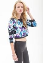 Forever21 Boxy Floral Knit Sweatshirt