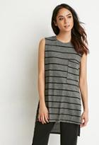 Forever21 Striped Side-slit Muscle Tee