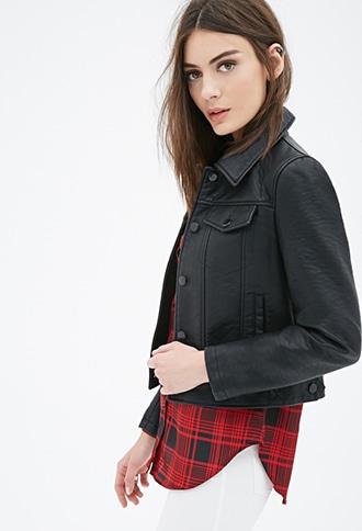 Forever21 Collared Faux Leather Jacket