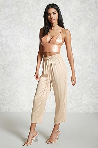 Forever21 Satin Drawstring Pants
