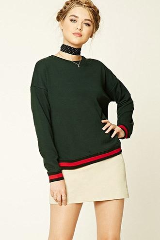 Forever21 Women's  French Terry Knit Varsity Top