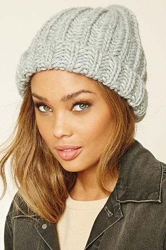 Forever21 Women's  Heather Grey Knit Wool Beanie