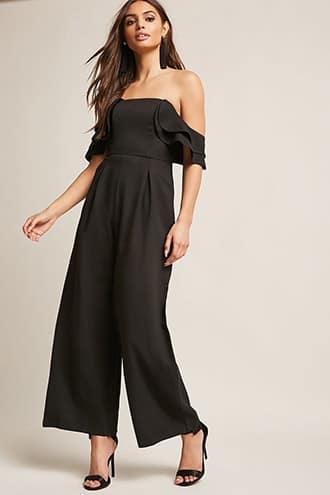 Forever21 Selfie Leslie Off-the-shoulder Jumpsuit
