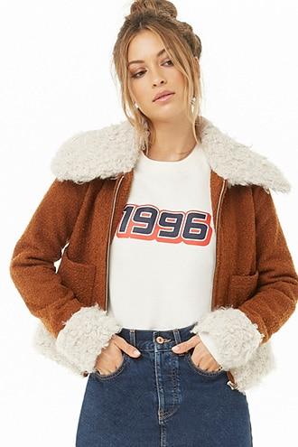 Forever21 Faux Shearling Trim Jacket