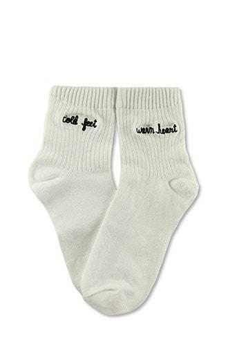 Forever21 Cold Feet Graphic Crew Socks