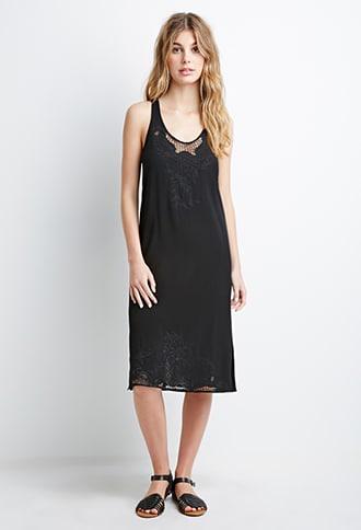 Forever21 Floral-embroidered Strappy Shift Dress