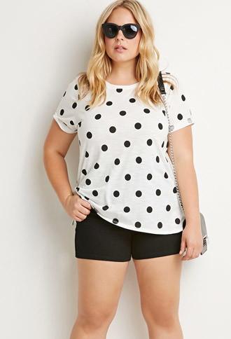 Forever21 Plus Polka Dot Print Tee
