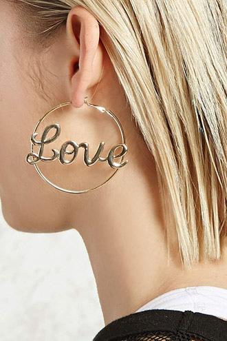 Forever21 Love Hoop Earrings