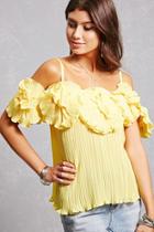 Forever21 Pleated Floral Ruffle Cami