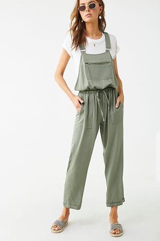 Forever21 Cuffed-hem Y-back Jumpsuit