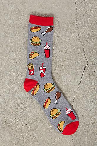 Forever21 Men Junk Food Crew Socks