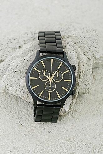 21 Men Black Men Matte Chronograph Watch