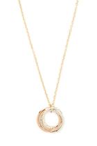 Forever21 Gold & Silver Circle Pendant Necklace