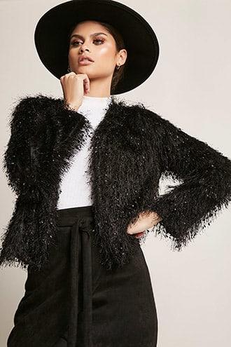 Forever21 Fringed Open-front Jacket