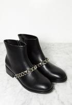 Forever21 Chained Faux Leather Booties