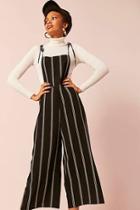 Forever21 Stripe Wide-leg Overalls