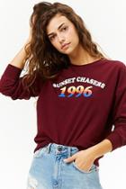 Forever21 French Terry Sunset Chasers Graphic Sweater