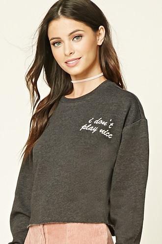 Forever21 Women's  I Dont Play Nice Sweater