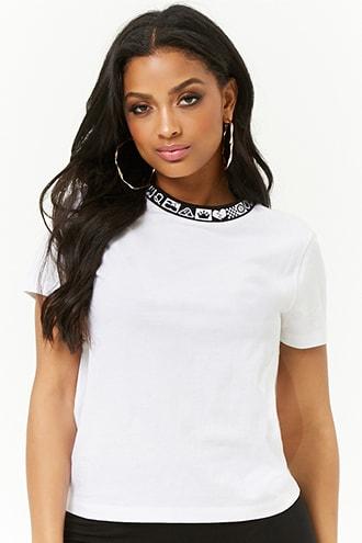 Forever21 Boxy Graphic-trim Tee