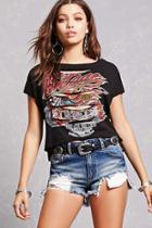 Forever21 Slashed Motorcycle Cropped Tee