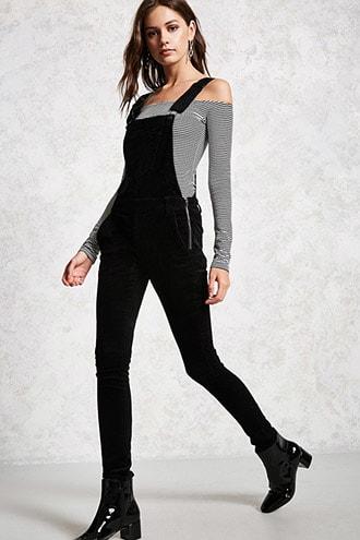 Forever21 Skinny Corduroy Overalls