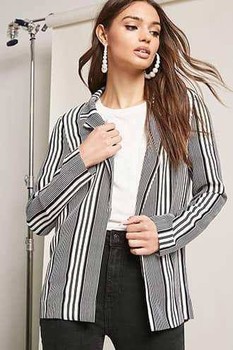 Forever21 Stripe Open-front Jacket