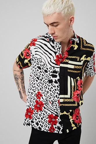 Forever21 Classic Floral & Patternblock Shirt