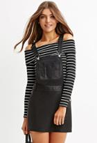 Forever21 Women's  Faux Leather Overall Dress