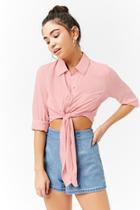 Forever21 Tie-front Pocket Shirt