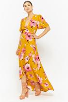 Forever21 Plunging Floral Wrap Dress