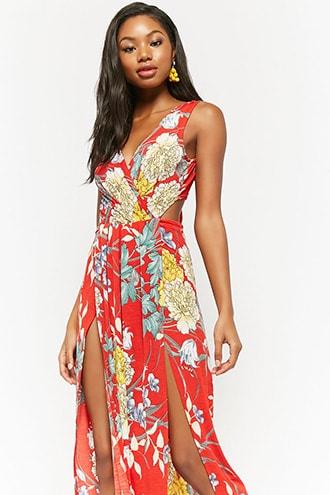 Forever21 Botanical M-slit Maxi Dress