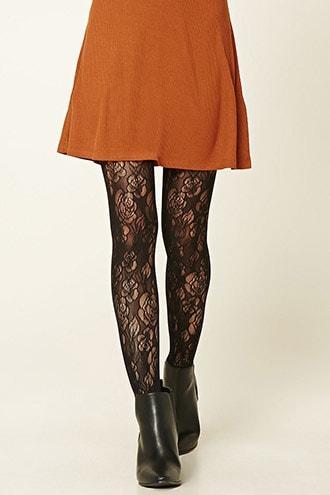 Forever21 Semi-sheer Floral Tights