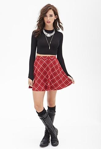 Forever21 Plaid Skater Skirt