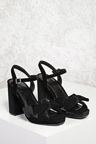 Forever21 Velvet Chunky Heels