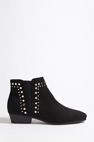 Forever21 Studded Faux Suede Ankle Boots