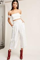 Forever21 High-waist Grid Culottes