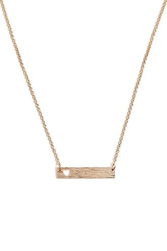 Forever21 Heart Cutout Bar Necklace
