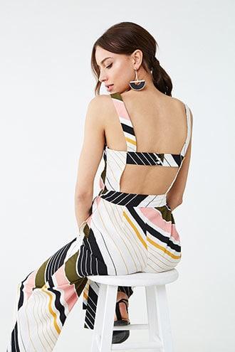 Forever21 Colorblock Striped Jumpsuit