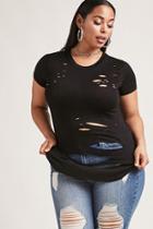 Forever21 Plus Size Distressed Top