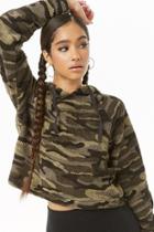 Forever21 Camo Faux Fur Hoodie