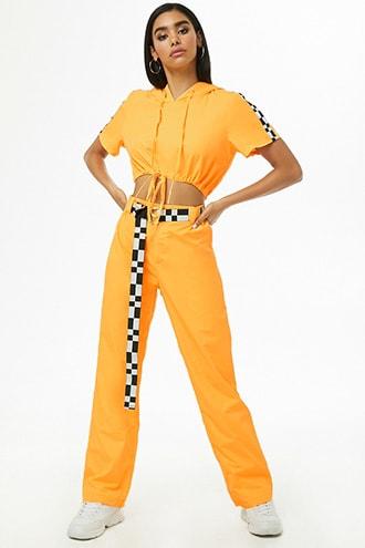 Forever21 Windbreaker Crop Top & Pants Set