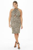 Forever21 Plus Size Metallic Leopard Print Cutout Dress