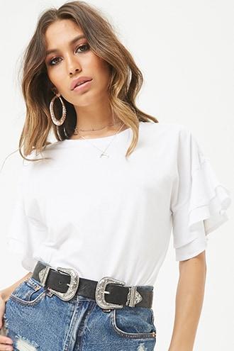 Forever21 Tiered-sleeve Cotton Tee