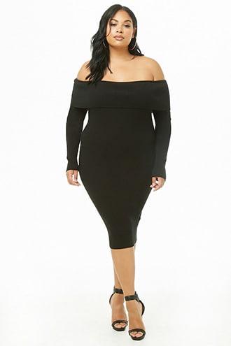 Forever21 Plus Size Foldover Off-the-shoulder Dress